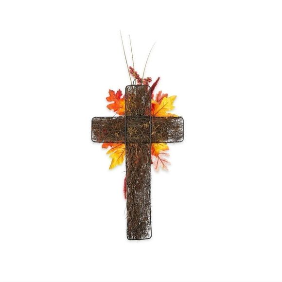 New Fall Thanksgiving Harvest Wreath Crost Blessing 20inch long - Picture 5 of 5